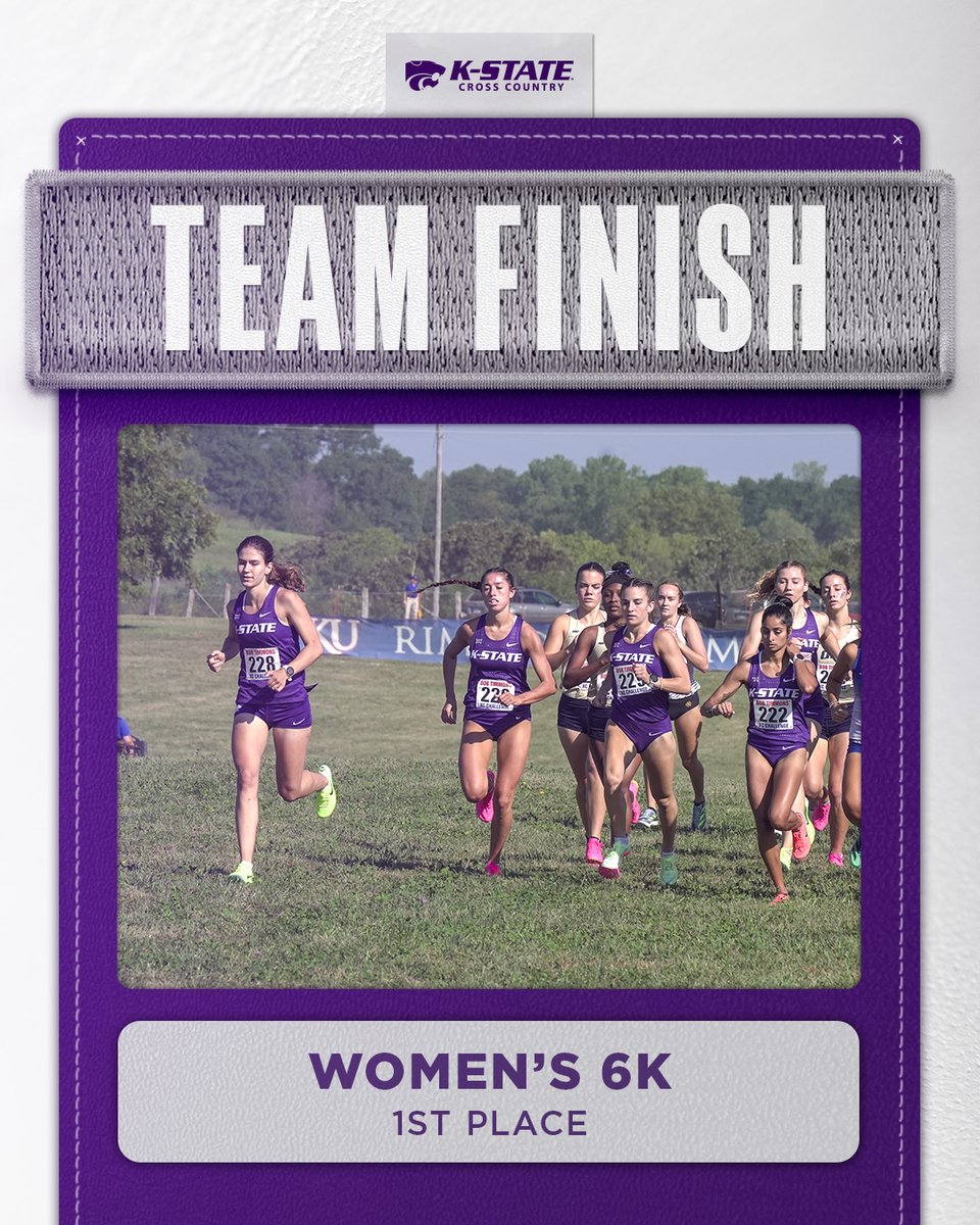 The women win the 6k orange race with 116 points! 🥳

The Wildcats finish 23 points ahead of the second place finisher.

#KStateXC