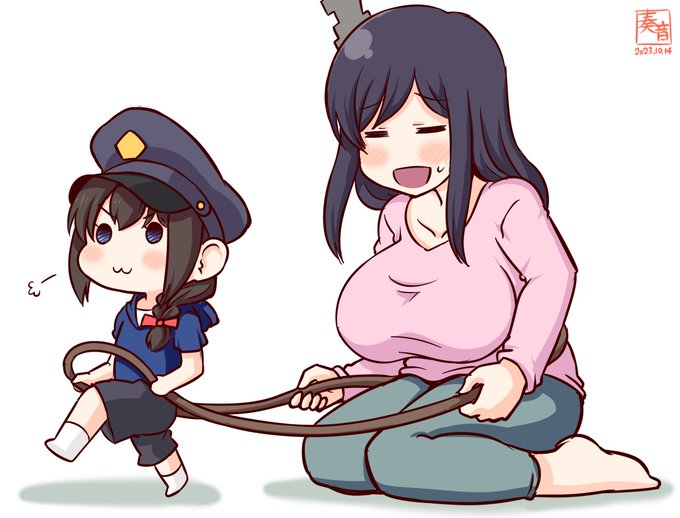 「しぐれでんしゃ しゅっぱつしんこう!」
「安全運転でお願いするわ…膝立ちでついていくのけっこう堪えるのよね…」

#ママ城とちびしぐ 