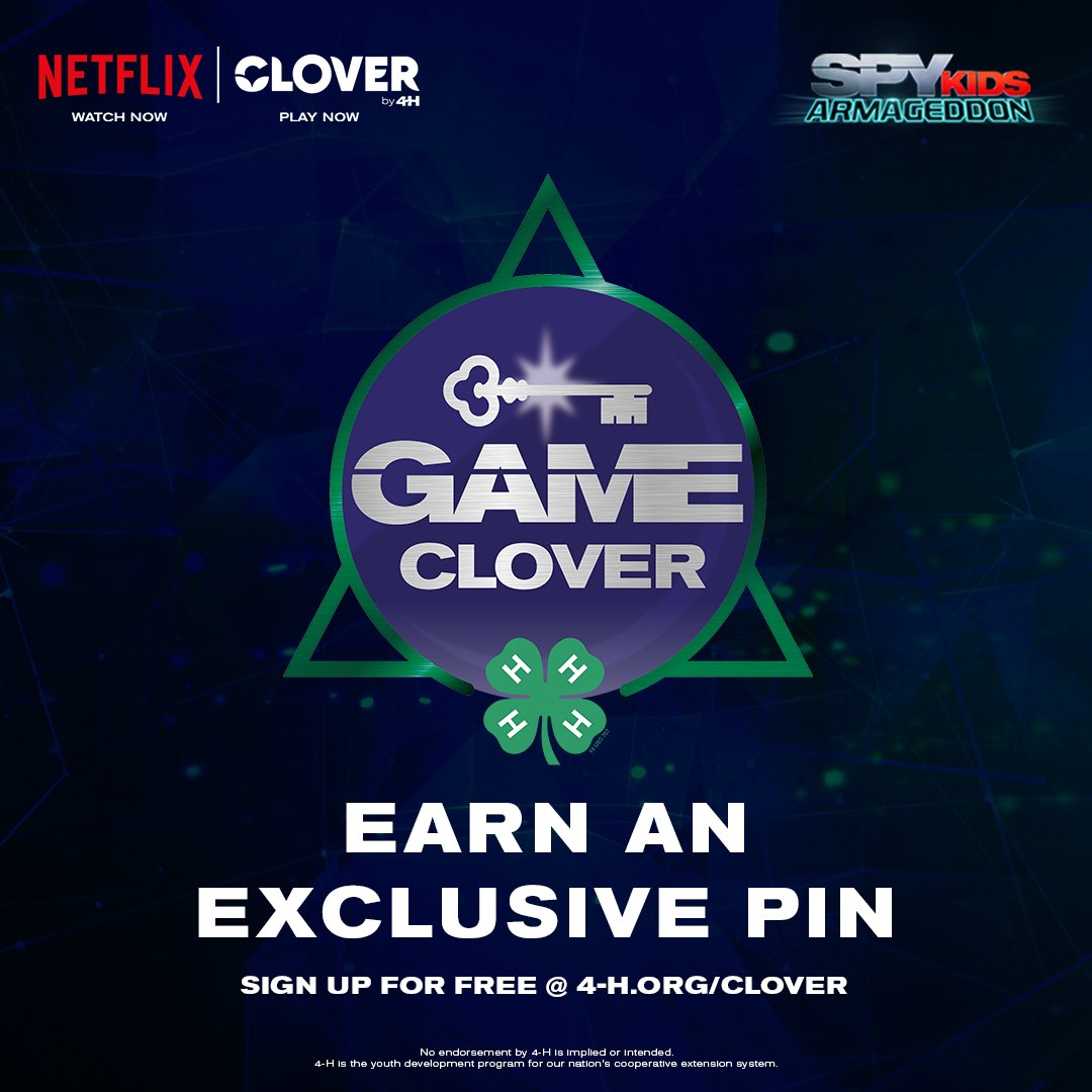4H's tweet image. From Rookie to Rogue. 🔎  Unlock your exclusive pin. 🗝️ Start Your Mission: #GAMECLOVER NOW. &amp;gt;&amp;gt;bit.ly/3M1Q7zA #CLOVERby4H #SpyKidsArmageddon