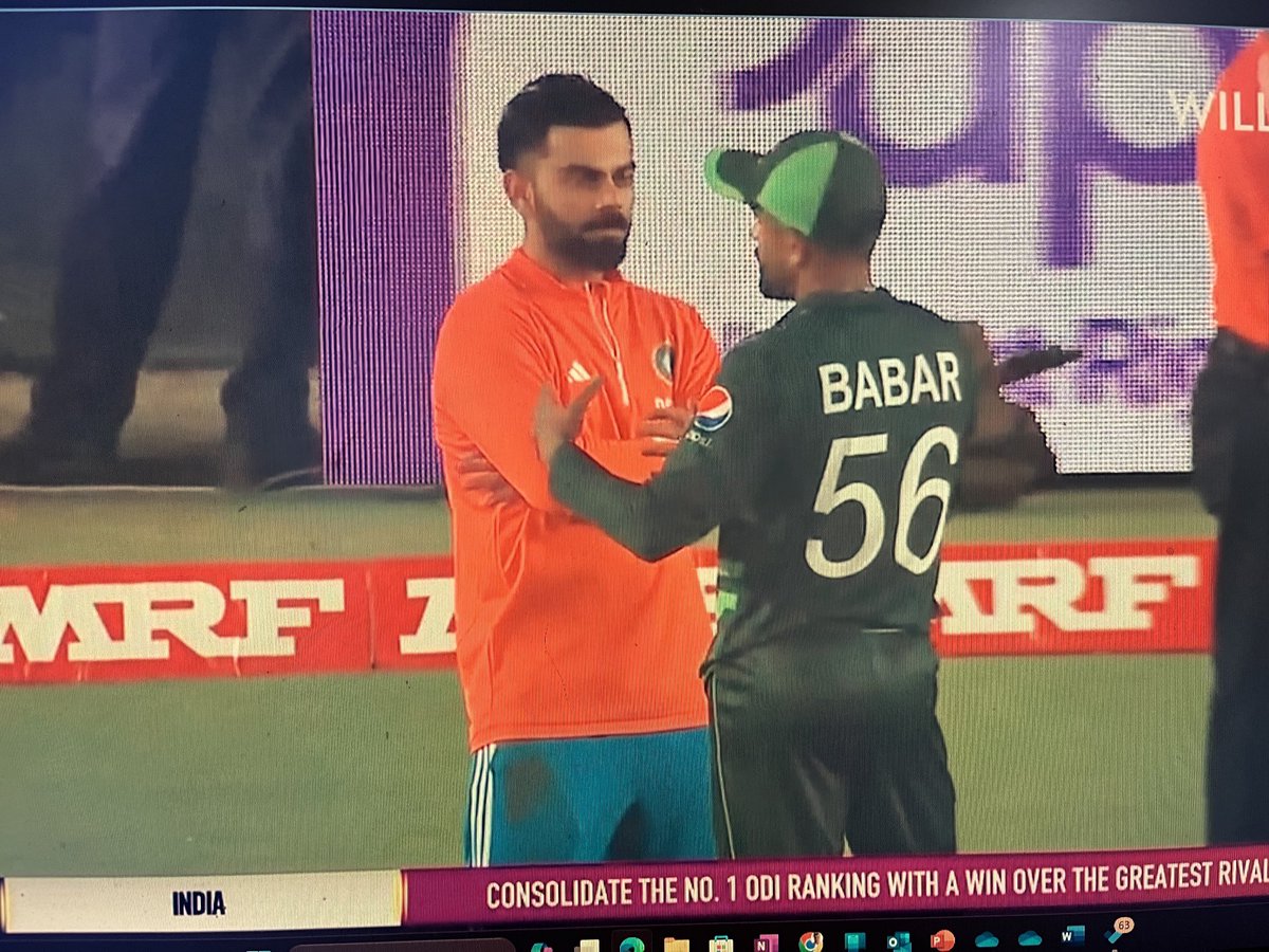 Neil_Mehta's tweet image. What a great sight - 2 cricketing greats chatting after the match between the two fierce rivals. 
#worldcup2023 #IndPak.