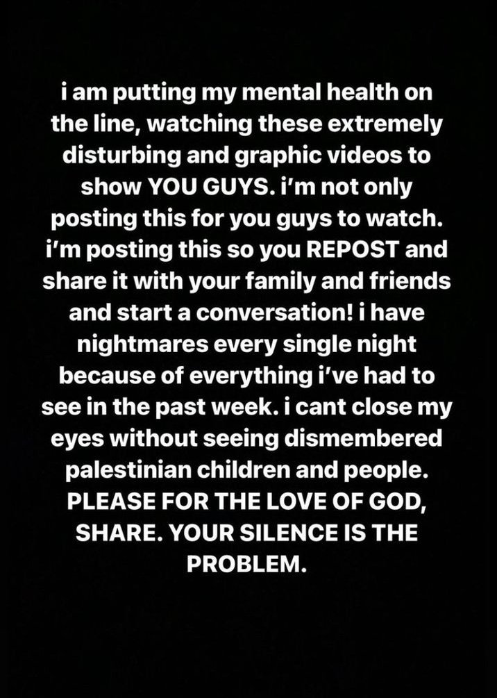 baloch_ramsha's tweet photo. Are you too tired to speak about Ghaza and Palestinians? Does this affect your serene views and aesthetic mindsets?
Know that you've long forgotten the humanity and Civilisation no matter what justification you adopt!
#GhazaUnderAttack
#Ghazagenocide
#IslamicMessagingSystem https://t.co/bSspZYVumr