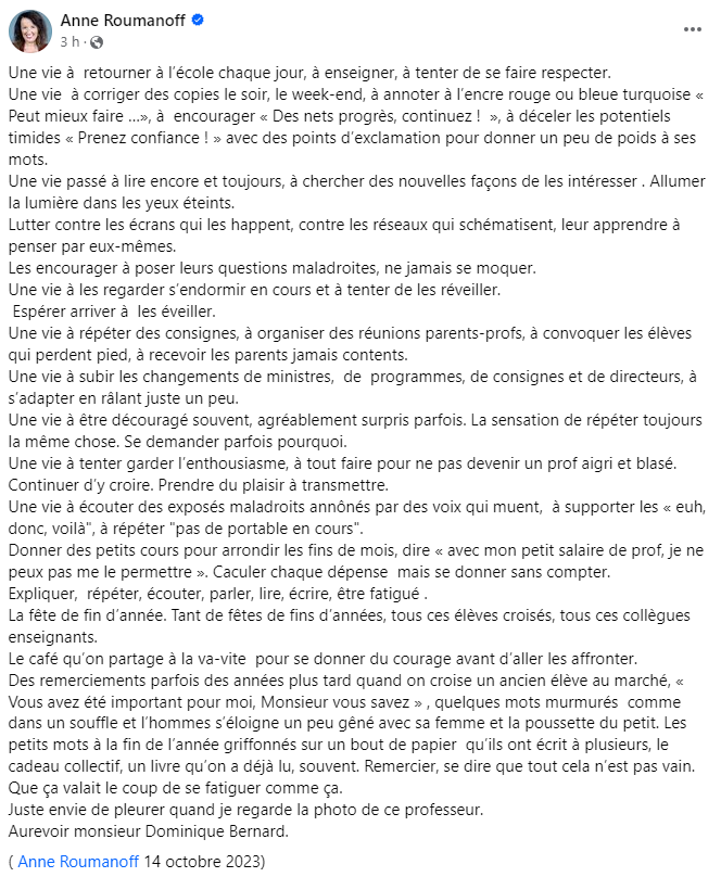 C'est beau ce qu'écrit Anne Roumanov