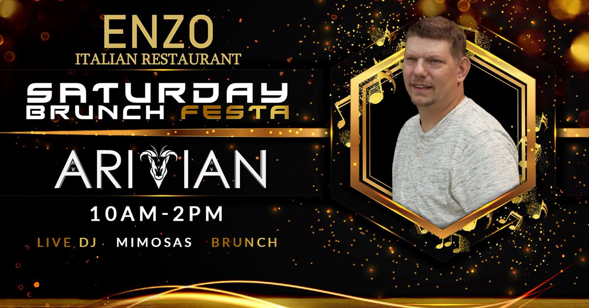 Come get some brunch and funky house grooves with <a href="/AritianOfficial/">AritianOfficial</a> at <a href="/EnzoMosesLake/">Enzo Moses Lake Italian Restaurant</a>! Starting at 10am and going till 02pm! 

#house #funkyhouse #rogressive #techhouse #music #edm #dancemusic #brunch #moseslake