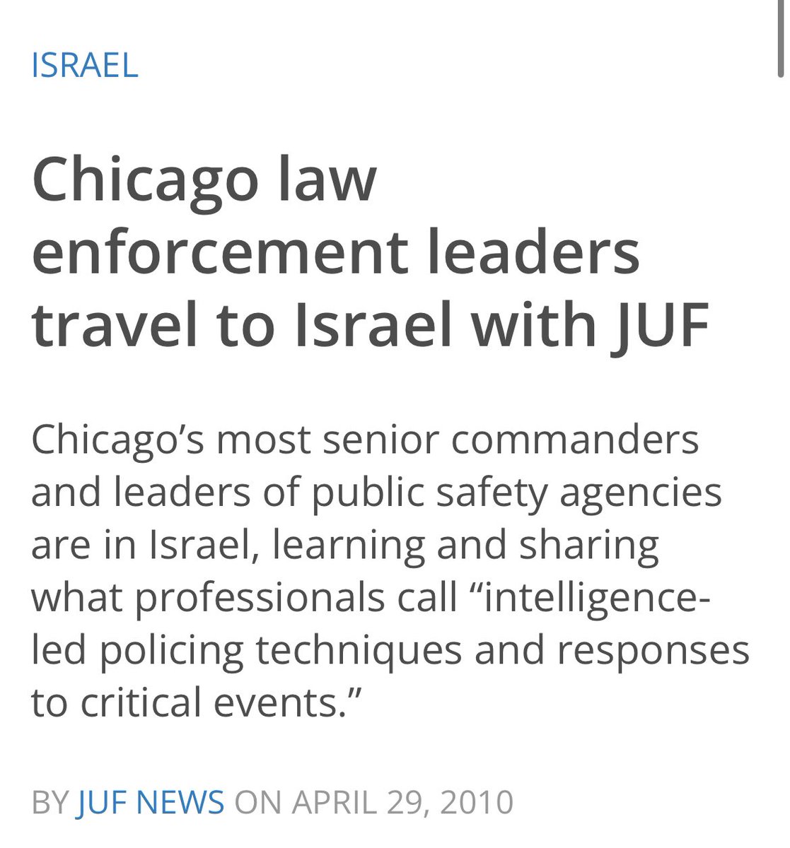 MorganEliseJ's tweet photo. More important context is that Chicago police have trained with Israeli law enforcement. So, there are deep ties between Palestinians and Black people through the shared trauma of increased police presence, surveillance and brutality. https://t.co/slLR46j88z https://t.co/6Az5HRmjhB