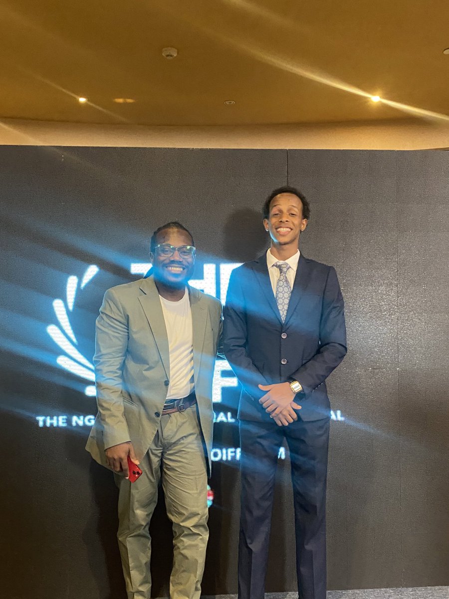 AbdilahiNuh's tweet photo. It's a wrap! ππ Huge congratulations to @Teebalo , My friend, and the entire @thengoiff team for organizing an incredible 3-day event and hosting an absolutely amazing Gala Dinner. Thank you for the warm invitation. It was truly a memorable experience! #NGOIFF #Film https://t.co/j6pUaZ1nlO