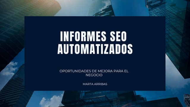 Informes SEO Automatizados

¿Qué nos permiten hacer los informes #SEO automatizados?

 ✔️Ahorrar tiempo y recursos
 ✔️Evolución de KPI´S
 ✔️Oportunidades de mejora

 Aquí tienes la presentación de <a href="/MartaArribasSan/">Marta Arribas</a> en #SEOnderground

👉 bit.ly/3NMe0Lm