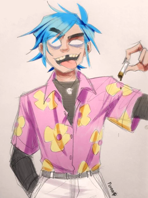 [#Gorillaz] 2D doodle. 2Doodle 