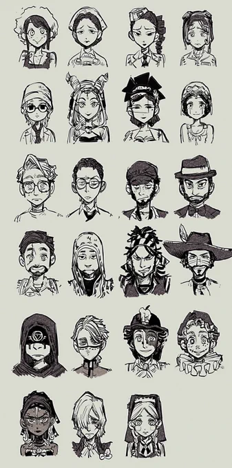 サバイバー全員描き分け練習 