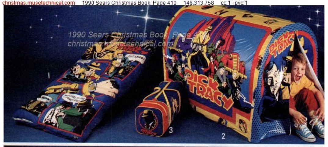 Charlton_Hero's tweet photo. Similar to #Batmania in 89 I wanted so badly for #DickTracy to take off as well! It didn’t happen…but.. we did get this wicked Dick Tracy tent!! https://t.co/iPpiznTxbc