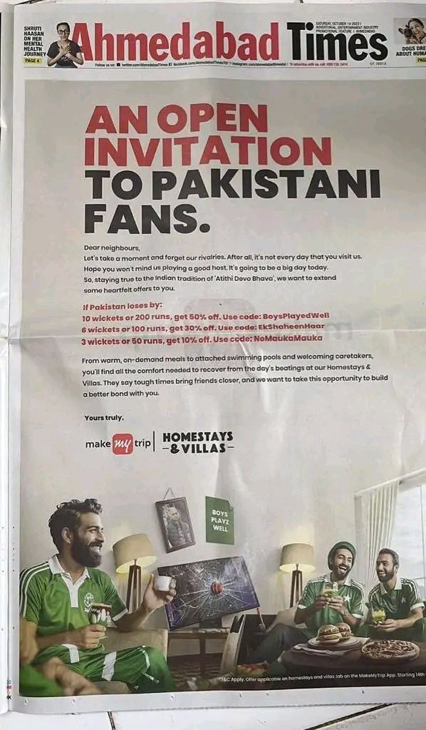 Munnakt1502's tweet photo. Afterall " Atithi Devo bhava " !!
#INDvsPAK
#indvspak2023 
#IndiaVsPakistan 
#RohitSharma 
#MakeMyTrip 

Let's win it Boyss 🏆🤞 https://t.co/1zrIALoNkJ
