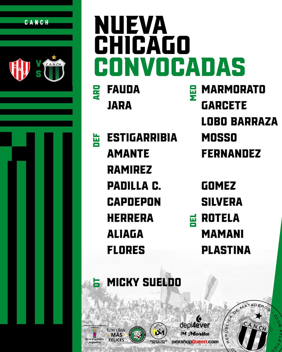 CanchFutbolFem's tweet photo. 💚🖤📋 Así se prepara #NuevaChicago.

Ellas son las convocadas por #MickySueldo para el encuentro frente a Unión de Santa Fe
.
.
@nuevachicago
.
.

#UnidasEsMejor #ChicagoSomosTodes #FutbolFemeninoAFA #VamosChicago #ChicagoCrece #PrimeraCfemenina #SomosUno #CUPA #bhfyp https://t.co/JN5rWUU2Ax