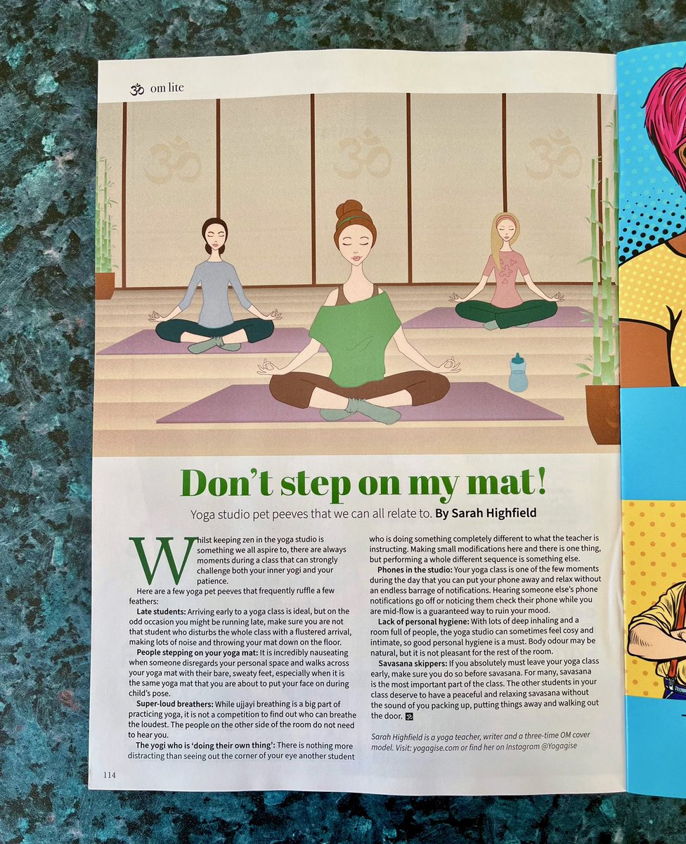yogagise's tweet photo. A more lighthearted column this month!
My latest yoga column in the November 2023 issue of @OmYogaMagazine is on shelves now.
π£οΈ This month, Iβm sharing yoga studio pet peeves, which we can all relate to π
#OmYogaMagazine #OmYogaMag #Yogagise #YogagiseYoga #YogaColumn https://t.co/hofBhcEIAw