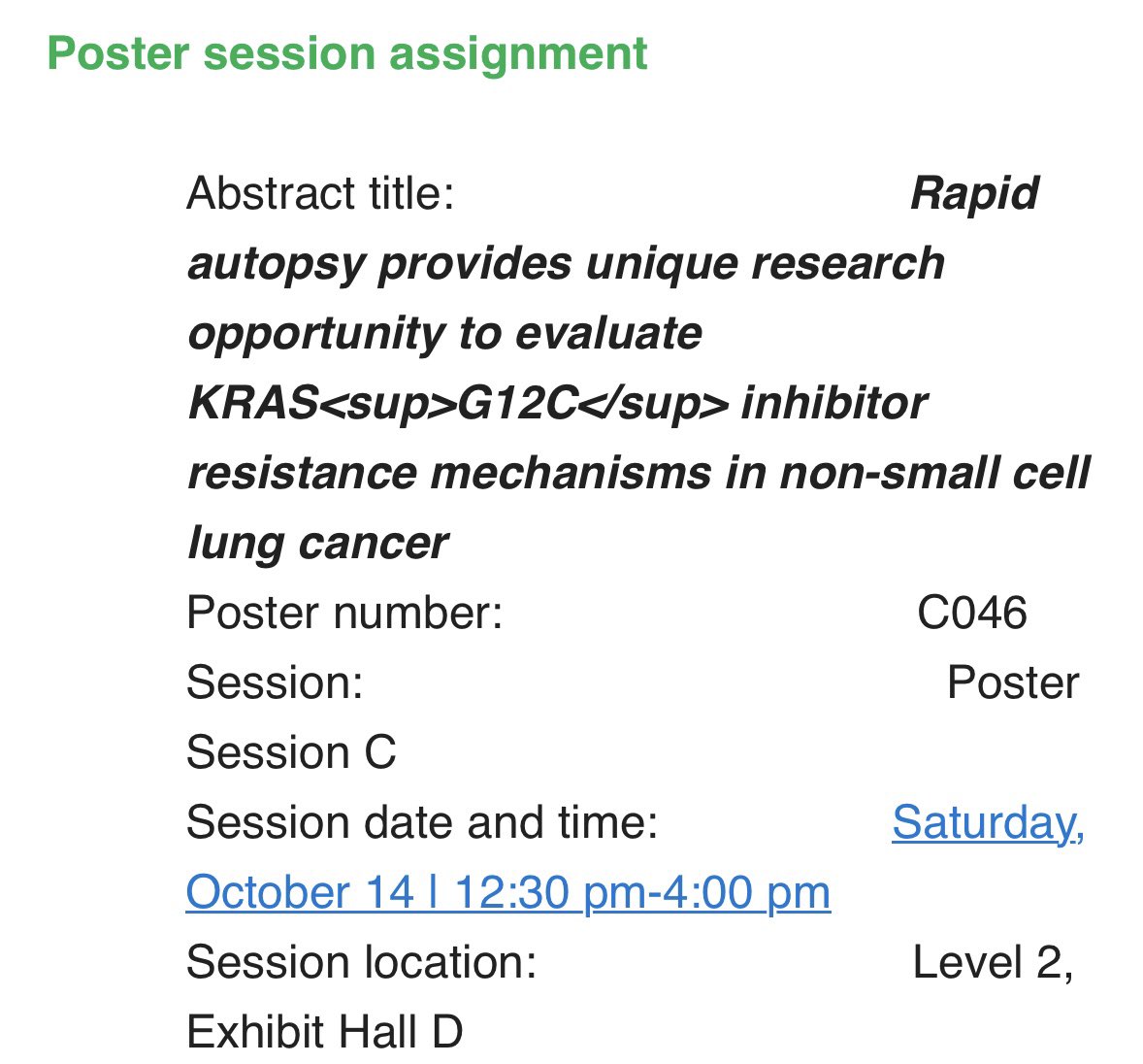 Bruna Pellini, MD (@brunapellini) on Twitter photo 🚨If you are at AACR-NCI-EORTC meeting, stop by our stellar research fellow poster <a href="/hilalozakinci/">Hilal Ozakinci</a> 👇🏼👇🏼👇🏼#KRAS #KRASG12C
<a href="/KRASKickers/">KRASKickers</a> <a href="/TerriConneran/">TerriConneran</a> <a href="/MoffittNews/">Moffitt Cancer Center</a> <a href="/MoffittNews/">Moffitt Cancer Center</a> <a href="/Mirati/">Ria</a> <a href="/AmgenOncology/">Amgen Oncology</a> <a href="/Rev_Medicine/">Revolution Medicine</a> <a href="/genentech/">Genentech</a> <a href="/bmsnews/">Bristol Myers Squibb</a> 🚨If you are at AACR-NCI-EORTC meeting, stop by our stellar research fellow poster <a href="/hilalozakinci/">Hilal Ozakinci</a> 👇🏼👇🏼👇🏼#KRAS #KRASG12C
<a href="/KRASKickers/">KRASKickers</a> <a href="/TerriConneran/">TerriConneran</a> <a href="/MoffittNews/">Moffitt Cancer Center</a> <a href="/MoffittNews/">Moffitt Cancer Center</a> <a href="/Mirati/">Ria</a> <a href="/AmgenOncology/">Amgen Oncology</a> <a href="/Rev_Medicine/">Revolution Medicine</a> <a href="/genentech/">Genentech</a> <a href="/bmsnews/">Bristol Myers Squibb</a>