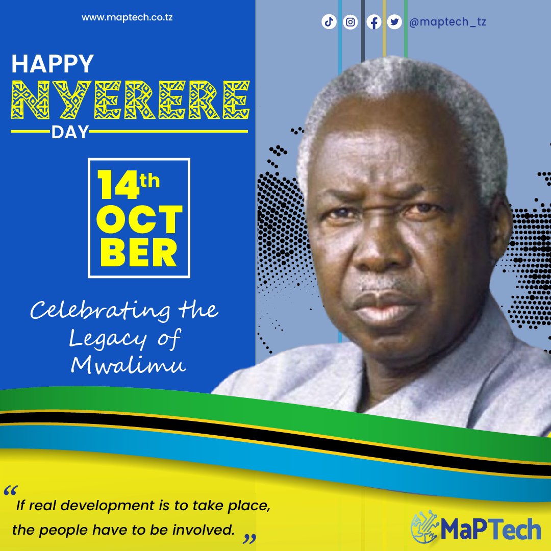 maptech_tz's tweet photo. Let Celebrate the Legacy of our beloved Mwalimu Julius K. Nyerere.

#maptechtz #mwalimunyerere #nyerereday https://t.co/usjyr1kC79