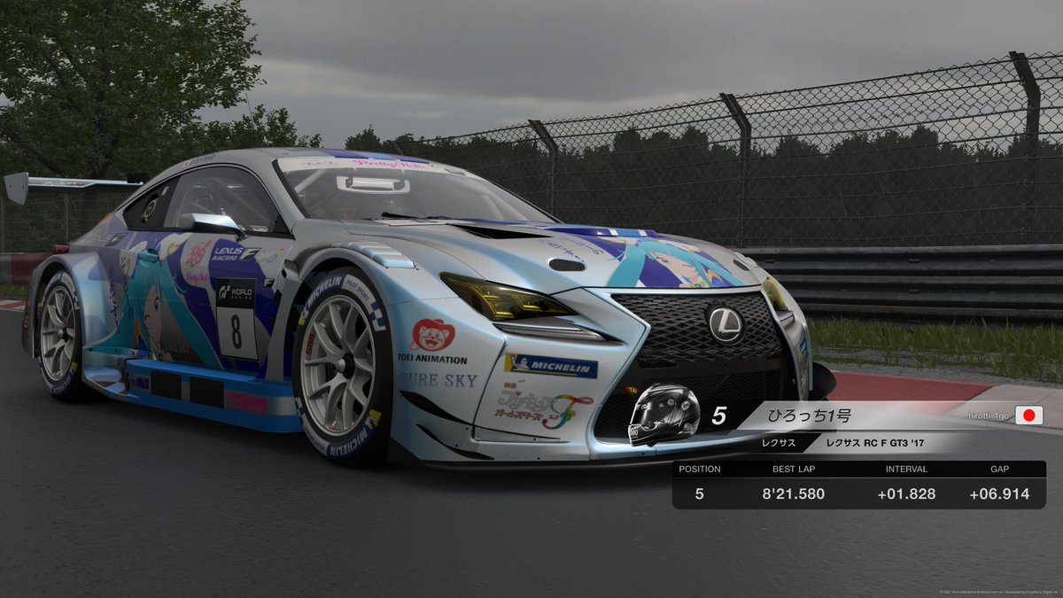 hirotti_1go's tweet photo. #PS5Share, #グランツーリスモ7  今回のマニュファクチャラー戦は予選5位の決勝3位で表彰台に立つことができました❗雨の中、なにがおきるかわからないレース展開でしたが、無事に走り切りました✨ https://t.co/2XCOt1pDOo