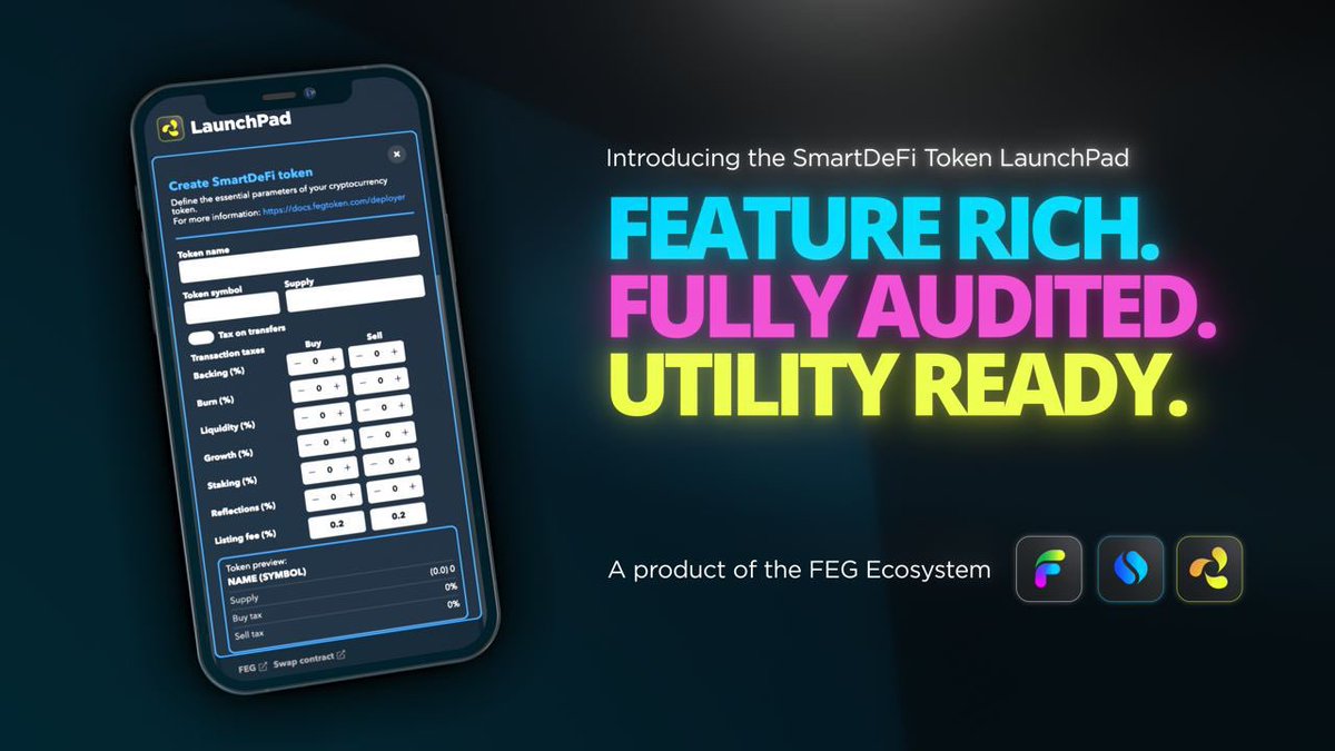 ghasemziaei8118's tweet photo. The new #SmartDeFi™️ Launchpad is feature rich, fully audited and packed full of utilities!
The deployer will provide a platform for 1000’s of projects! Coming soon to the #FEGecosystem!
#FEGtoken $BNB
@Geneocunn
@ste_cha_FEG
@RTRcrypto
@backerfigth
@FEG Supporter
@FEGbullish https://t.co/xLx3WxJCWR