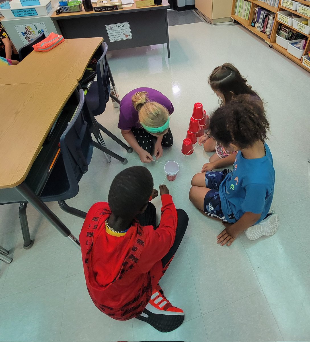 Sandowne students working together as part of an introduction to the Math Facilitation Project this year! So grateful to have this opportunity for our grade 3 and 4 students and staff in Rms 7, 11, 9 and 4!