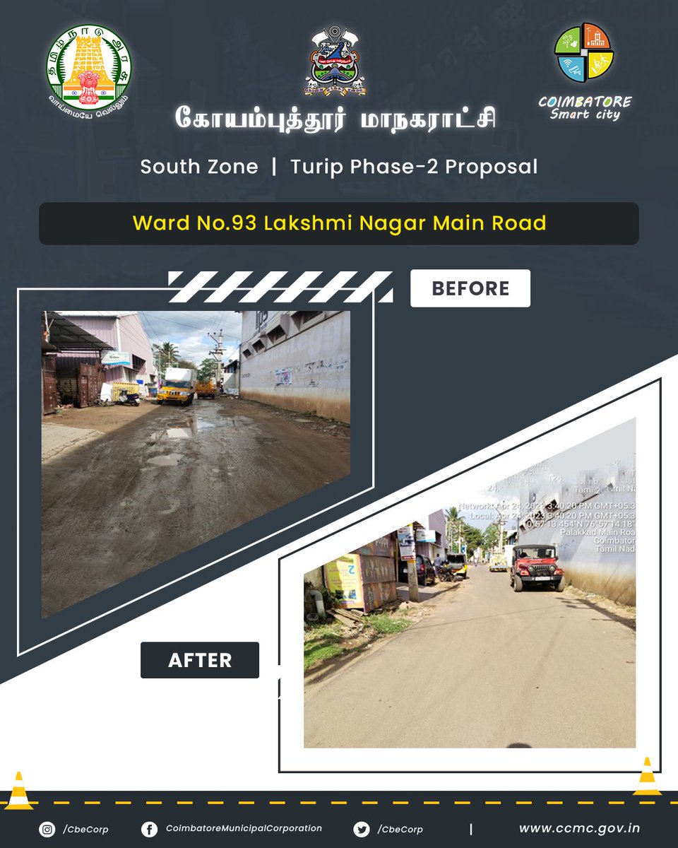The Coimbatore corporation is committed to the welfare of commuters.

#GoodRoads
#NammaKovai
#CoimbatoreCorporation
#coimbatore