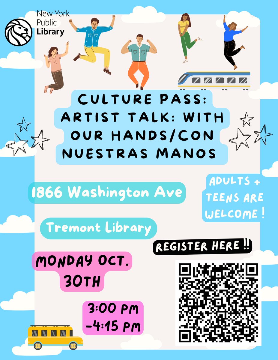Hi, You're invited !
 ❤️❤️❤️
 Join Tremont Library and The Bronx Historial Society for a very special artist talk with award-winning Bronx poet Mariposa Fernández and community activist and artist Esperanza Martell on the new exhibit at the Museum of Bronx History !!! (UPDATE)
