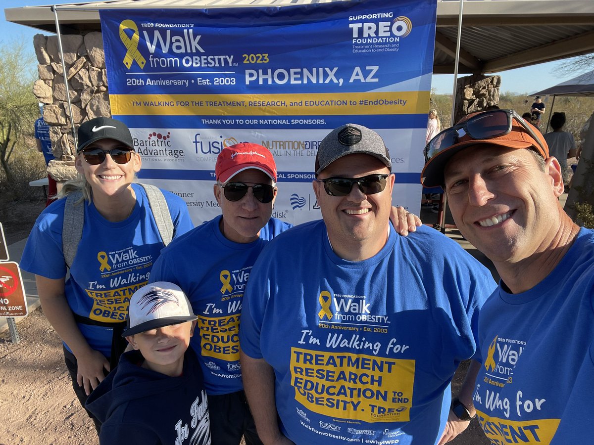 Good morning from Phoenix AZ #WalkFromObesity Beautiful morning for the Ethicon Team to join Bariatric surgeons @farahhusainMD and @DrCLovato to help support obesity education and research #WhyIWFO