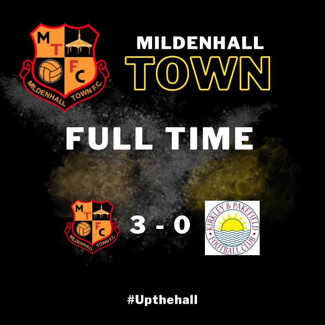 MildenhallTown's tweet photo. FT and that’s 10/10 

3-0 The Hall https://t.co/PT4qGYdqT8