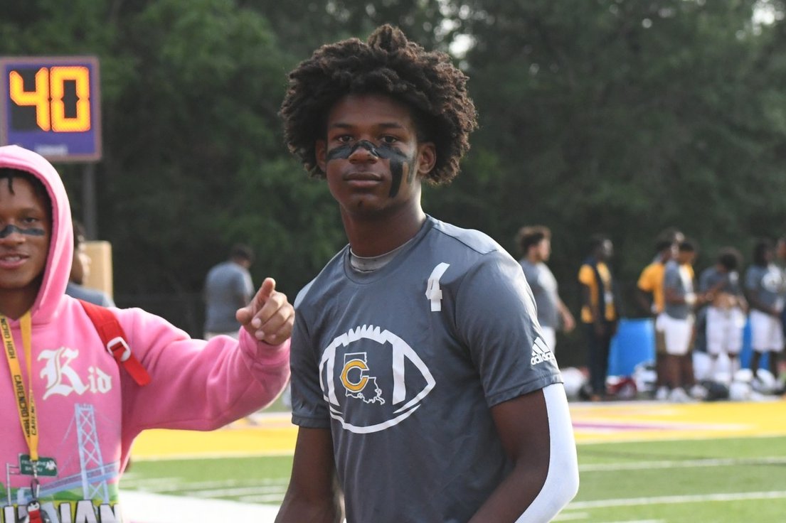2024 ATH @laceitupjay intercepts his 9th career pass in yesterday's win against Comeaux. Joni is now tied for 5th all time in the Carencro Football record book. Congratulations Joni! #Exit4