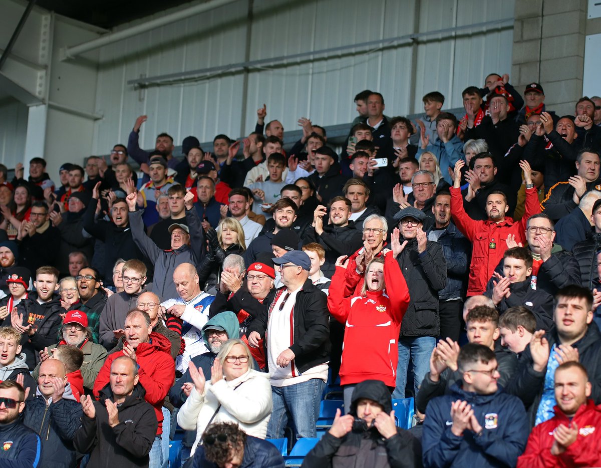 KTFCOfficial's tweet photo. Thank YOU to the over FIVE HUNDRED of you who traveled to Chesterfield.

You made some noise, my word, did you ever.

Safe travels back.

Also, to @ChesterfieldFC, thank you for your hospitality. All the best for the rest of your season.

#KTFC

📸 @NorthantsLegend https://t.co/tlrGjr16A7