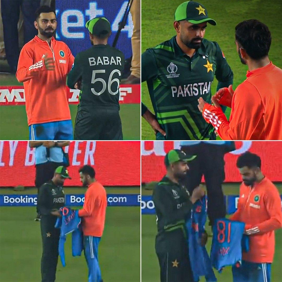 ahtashamriaz22's tweet photo. Picture of the day. 🫶🇵🇰🇮🇳

Divided by borders but unite by cricket 🏏❤️

#BabarAzam𓃵 #ViratKohli𓃵
#PAKvIND #INDvsPAK #CWC23 #IndiaVsPakistan #Ahmedabad https://t.co/OUiFdPzgTC