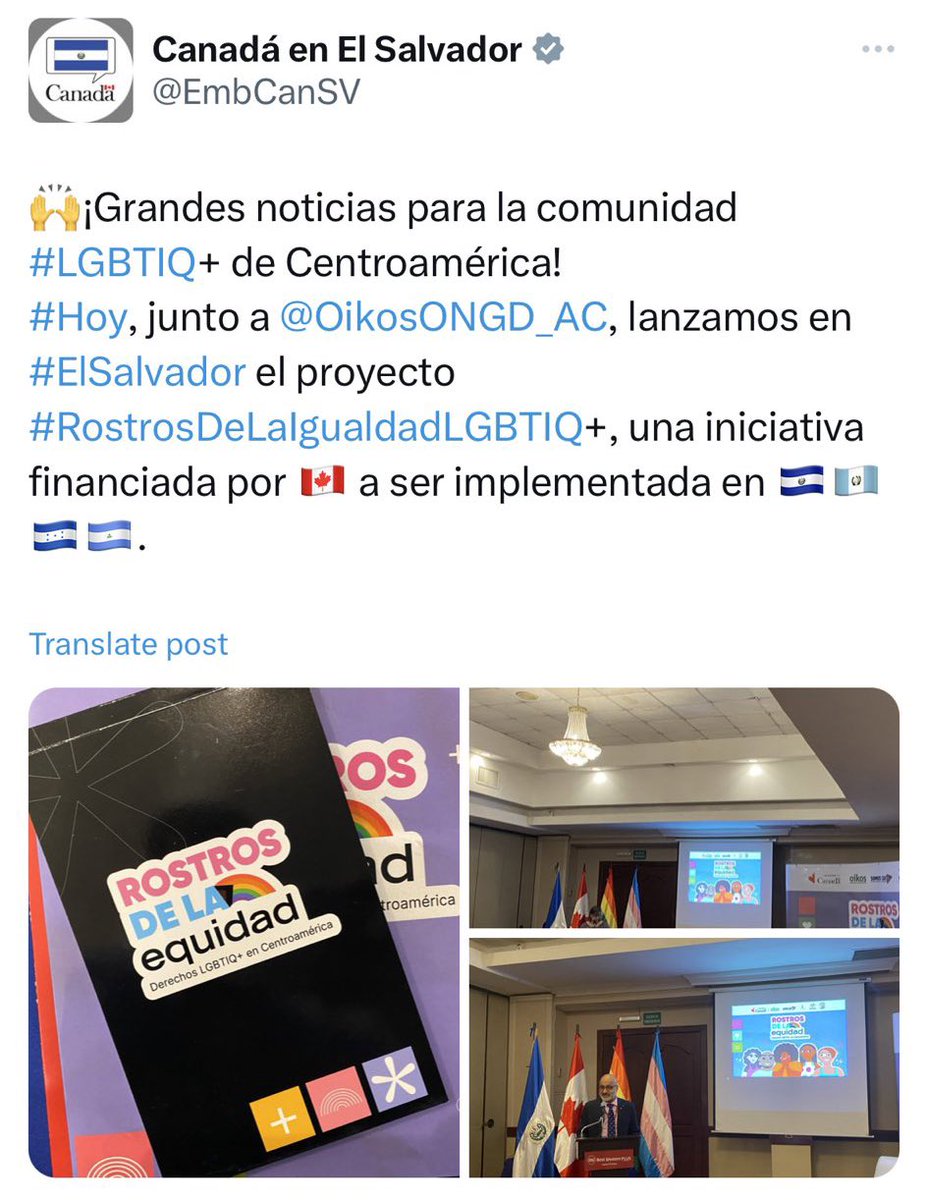 19fender84's tweet photo. Señores de @EmbCanSV y @OikosONGD_AC con mucho gusto les aceptamos insumos, medicina para las comunidades de escasos recursos pero personalmente estoy en contra de este adoctrinamiento. Se enseña a respetar a TODOS por igual
#ElSalvador #NOalaideología 👎🏼 https://t.co/m98MdkQJpe