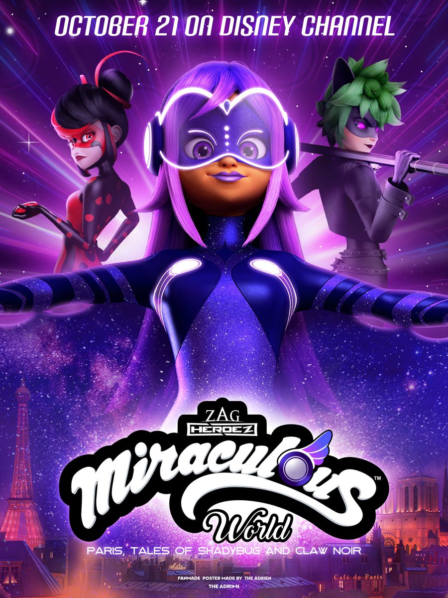 The Adrien on X: Miraculous World, Paris: Tales of Shadybug & Claw Noir  premieres October 21 on Disney Channel France! 🐞✨ #MiraculousLadybug  #MiraculousSpecial #MiraculousParis  / X