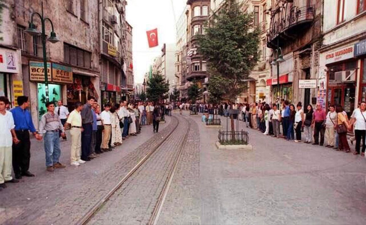 Sene 2000 İstiklal Caddesi Dünya Barış Günü.