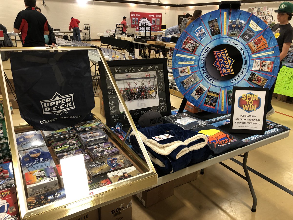 MLS_Calgary's tweet photo. The booth is ready and so is the Prize Wheel… It’s showtime!
#calgarycardshow
@UpperDeckHockey https://t.co/TVdgF9LaFn