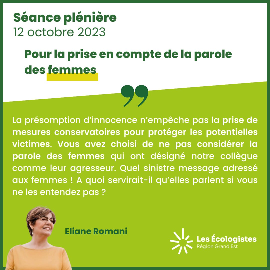 elianeROMANI_'s tweet photo. 🟣Monsieur le Président @Franck_LEROY_, considérer la parole des #femmes ne devrait pas être une option !
@GrandEstEcolo
Cc @MajoriteGE
#SPOct23
#grandest https://t.co/JDod9S6BRE
