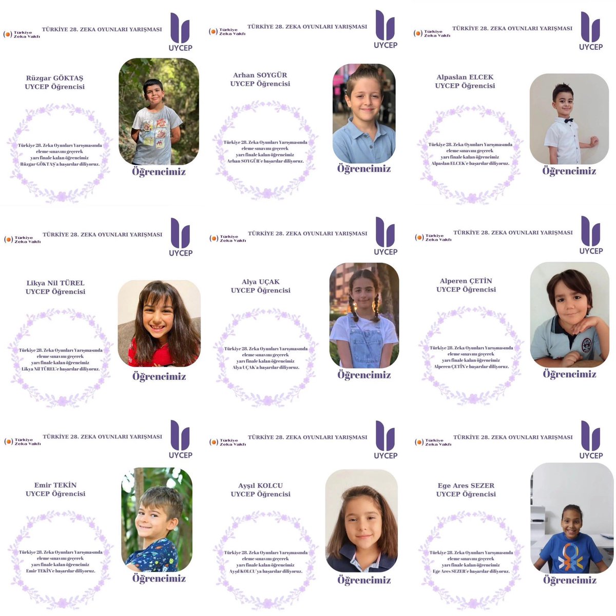 Türkiye Zeka Vakfı 28. Zeka Oyunları Yarışması yarı finalistleri olan öğrencilerimizi tebrik ediyoruz, başarılarının devamı için her zaman destekliyoruz.😊🎉
Web sitemize ulaşmak için 👉🏻 uycep.com ziyaret edebilirsiniz
#uycep #üstünzeka #türkiyezekaoyunlarıyarışması
