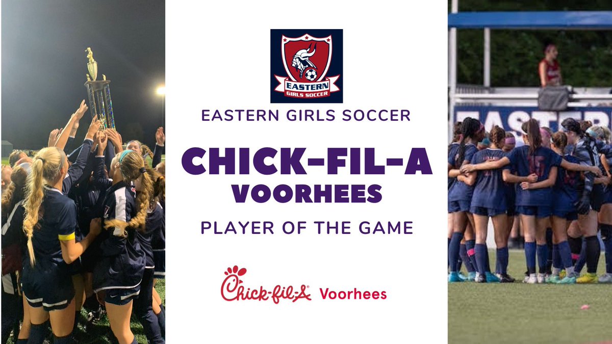 Win and move on!  Our <a href="/Chickfila_VS/">Chick-fil-A Voorhees</a> POG is Ava Moyer!  A first half goal and a dominant presence in the midfield today. 
Seneca at home Monday at 4 in rd2.
