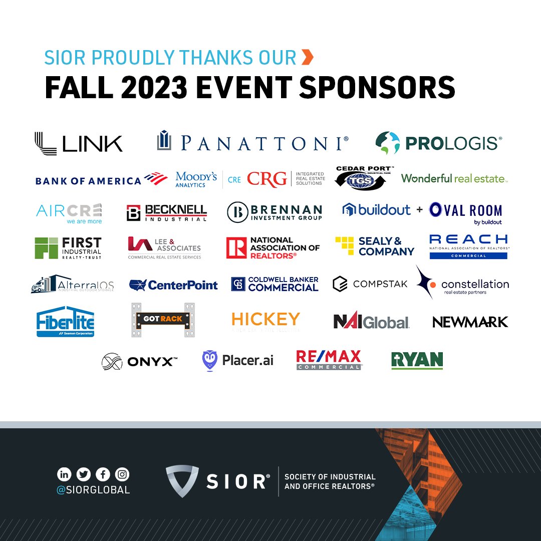 SIORglobal's tweet photo. From the key cards & lanyards to the luncheons & lively parties, each part of #SIORFallEvent23 was made possible by our outstanding #sponsors. Check out who you have to thank for making this event the height of excellence! https://t.co/cIAbo0H4FS #SIOR #CRE https://t.co/9v0RZBRWF5