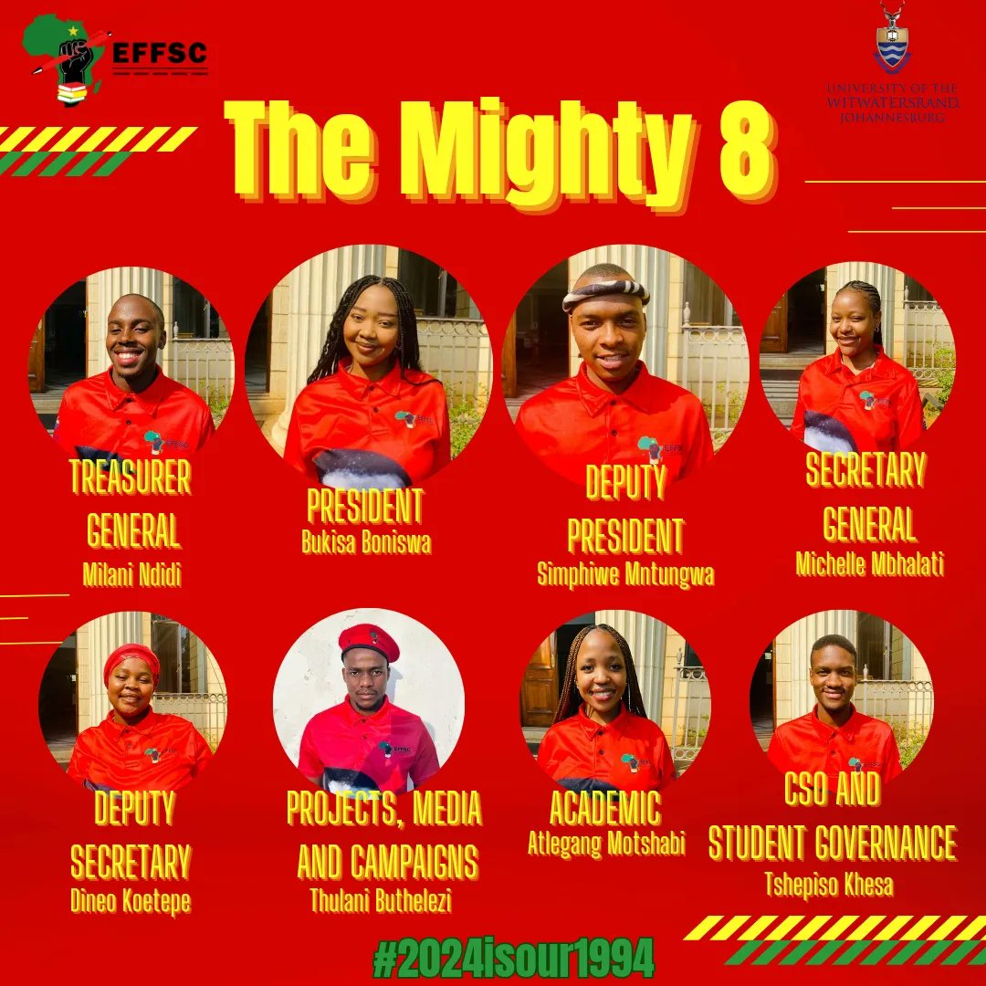 WitsEFFparktown's tweet photo. Update!❤️💚🖤
Thursday, 12 October 2023, our SRC elects sat for a constituting meeting and all of our elects have emerged successful. Now it's time to serve the students!❤️
Thank you once again for entrusting the WITS EFFSC with your vote!
#witseffsc #witsisours #2024isour1994 https://t.co/v4gPE6VgRj