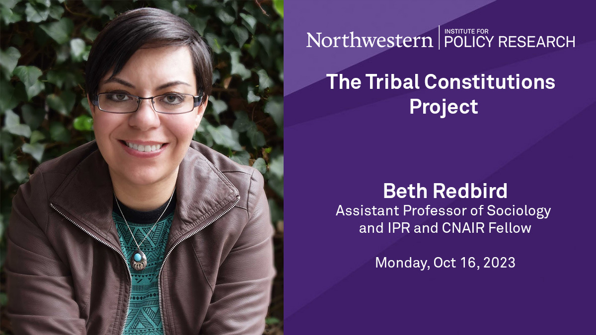 Join us in Chambers Hall on Monday at noon for a talk by <a href="/NUsociology/">NU Sociology</a> prof. <a href="/beth_redbird/">beth_redbird</a> on "The Tribal Constitutions Project." spr.ly/6017upD5l