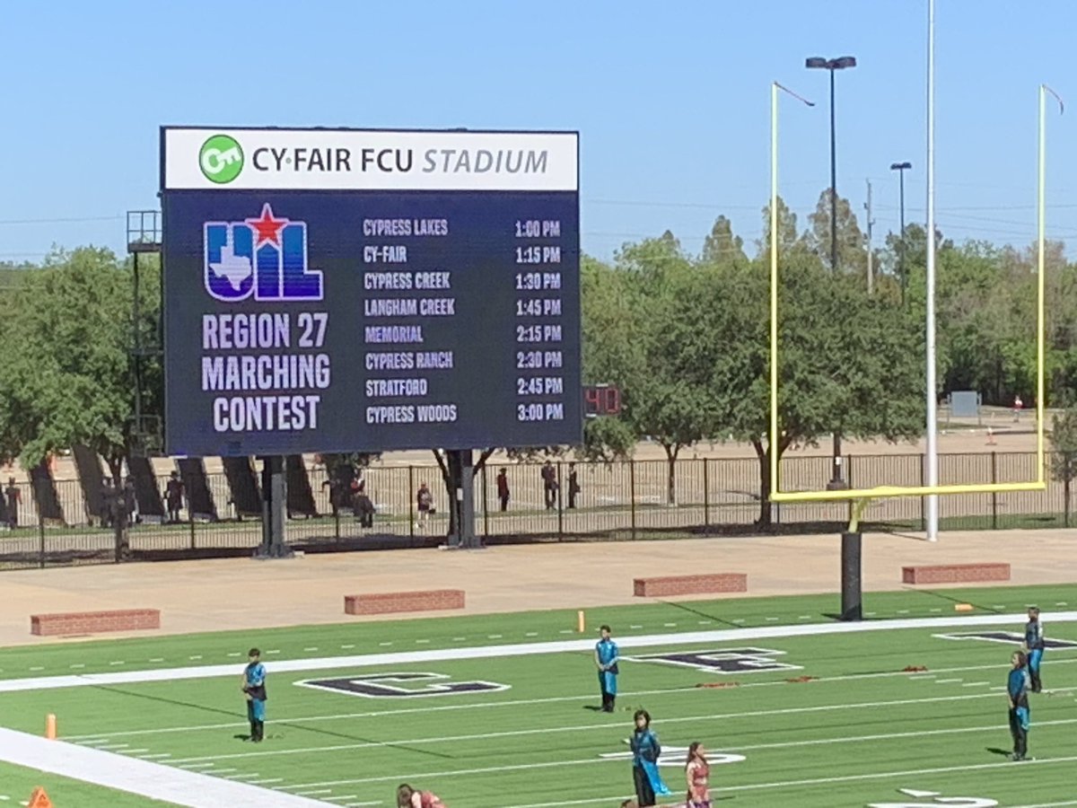 dagoduran5's tweet photo. Way to go bobcat band! Great performance today! @CyFair_BFND @CyFairISD #bfnd https://t.co/P8c01mVwH2