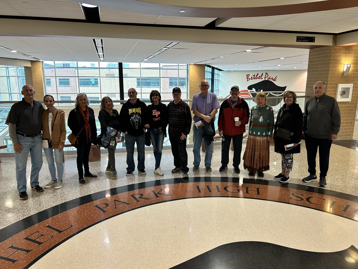 bpsdinfo's tweet photo. Earlier today, we were proud to welcome back home members of the Class of 1973, who took a tour of the high school. Special thanks to NHS’s Emma’s Smith and Madelyn Sams, who helped lead the tours.  #bpproud🧡🖤 #4everahawk https://t.co/6y9dtiurvb