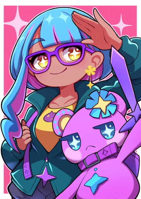 Cute adventure girl ! Commission Art for  !  Thank you so much for request! (Glasses and simple pet option, thank you!) #Commission