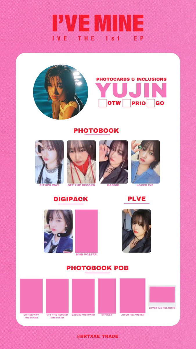 IVE THE 1st EP : I'VE MINE OT6, Yujin, Gaeul, Rei Photocard
