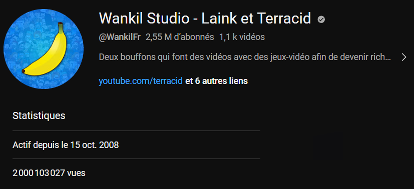 terracid's tweet photo. 2 milliards de vues sur la chaîne aujourd'hui ✅ https://t.co/hOGoe6KQ36