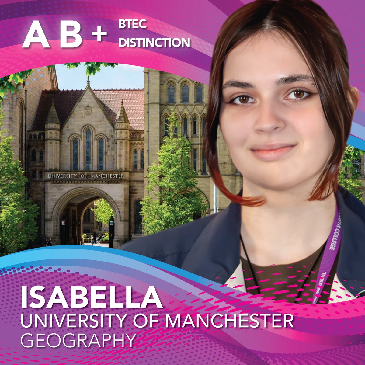 TurtonSixthForm's tweet photo. Turton Sixth Form Celebration 2023:
Congratulations to Isabella on her results & earning a place @OfficialUoM studying Geography
Wishing you good luck & success for the future
Our #openevening is on Thursday 19th October 5pm-7:30pm #TSFallstars #TSFallstars2023 #TSFcelebration https://t.co/8ldGAsu49f