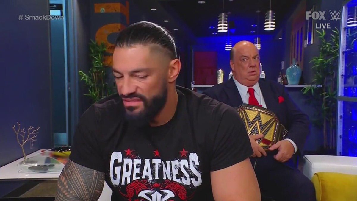 RomanBestPhoto2's tweet photo. The Tribal Chief #RomanReigns backstage segment Screencaps.
#Smackdown #WWE https://t.co/kRJMZrSApN