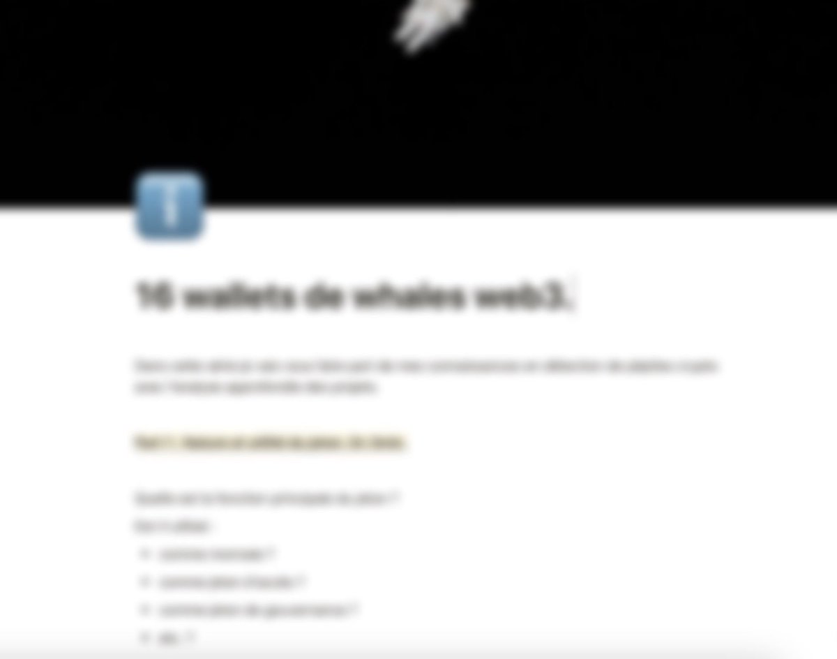 Ça fait maintenant plusieurs mois que je track les portefeuilles de gros acteurs web3.

Je trouve une pépite → je me positionne avant la masse → j’encaisse mon profit.

J’ai sourcé 16 wallets de personnes influentes en crypto.

Je te les partage et je te montre comment j’ai