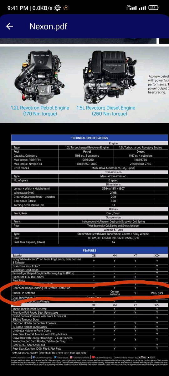 RohithVSagar's tweet photo. @TataMotors I have purchased Nexon XZ+ Petrol in June 2023, In your official brochure you have mentioned that it has Shark fin antenna with GPS, please let me know how to use that GPS https://t.co/xKe6QLVMTG