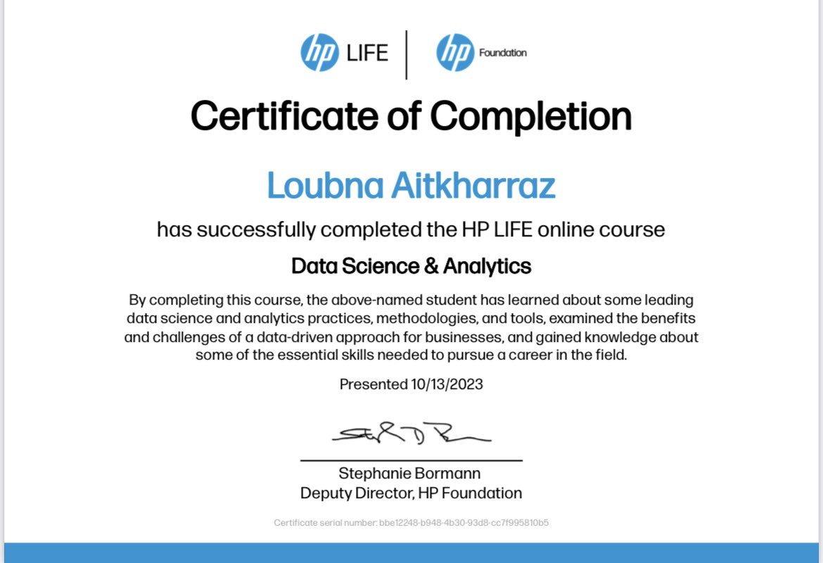 L_AitKharraz's tweet photo. I used to take @HPLIFE_Program courses many years ago, they are highly valuable and not traditional. 

The Data Science &amp; Analytics course requires a lot of focus from me, it contains a lot of new information. 

In the process of applying after learning ..

Thanks @HPLIFE_Program https://t.co/0LYMUwHCSa