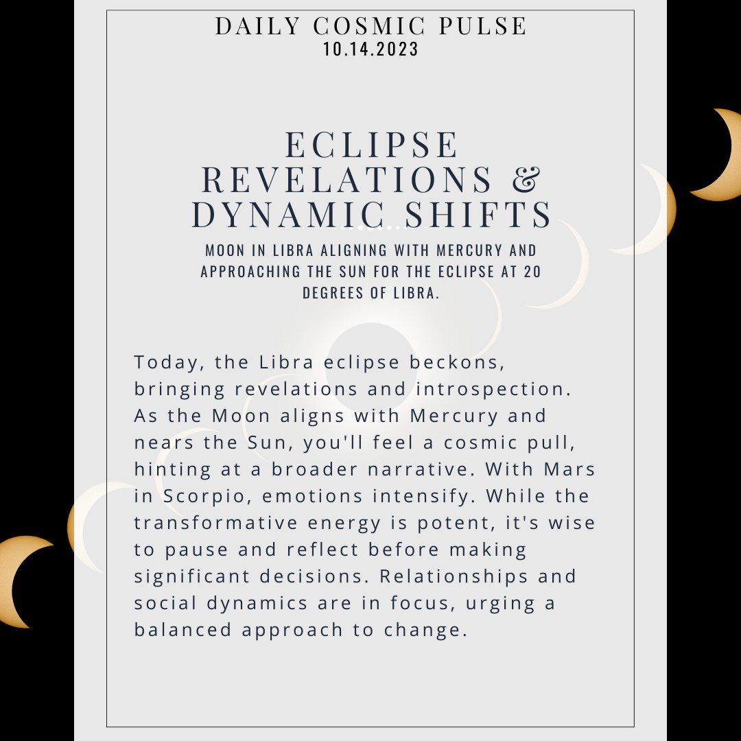 TheAstrologyHub's tweet photo. Happy Eclipse ๐โ๏ธ
ICYMI: Astrologer Christopher Renstrom shared how each rising sign is experiencing this eclipse. Watch his latest Horoscope Highlights episode here: https://t.co/oxDnZoSgbY
#EclipseSeason #AstrologyLovers #EclipseEnergy #AstrologyHub #LibraEclipse https://t.co/DYu5ILdzTH