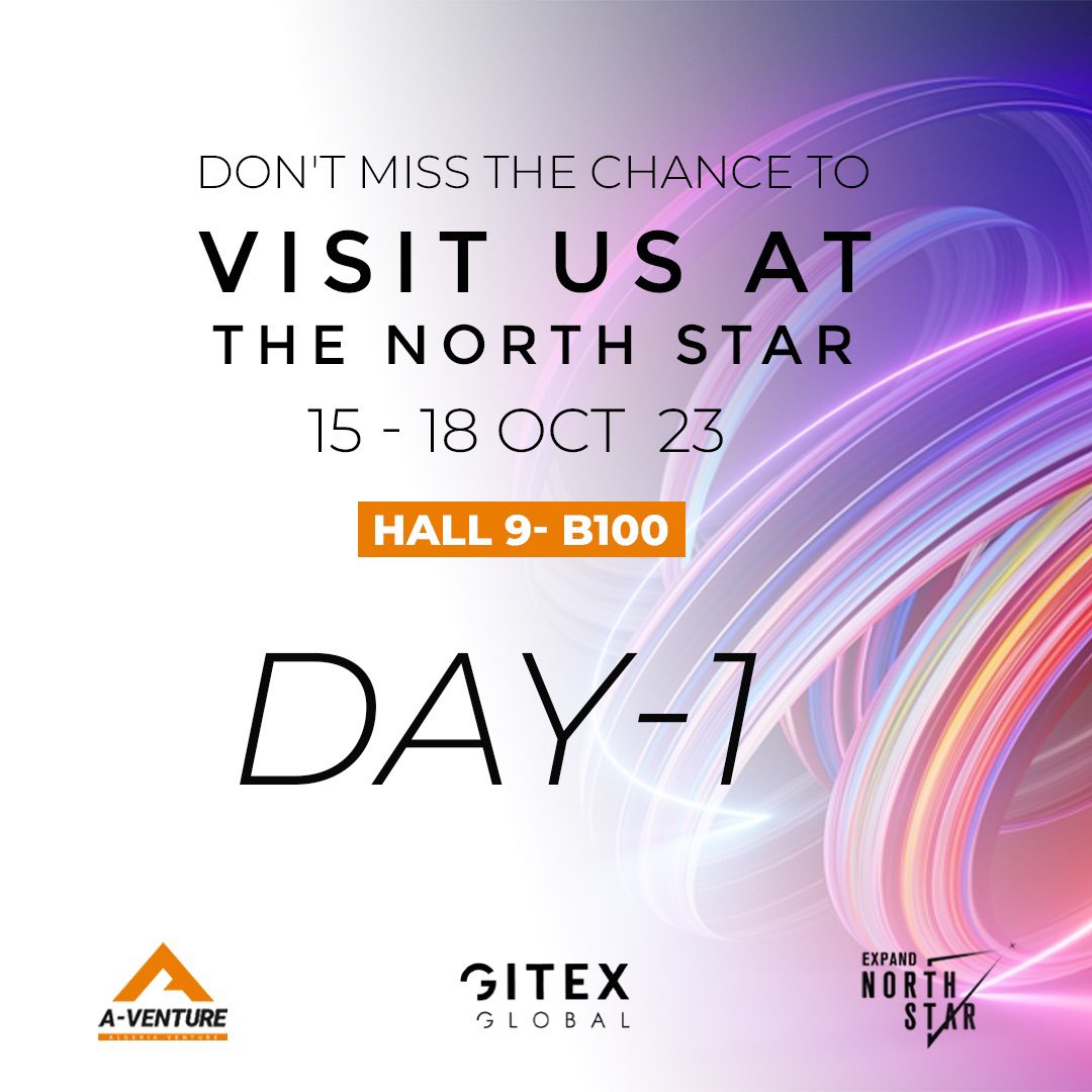❗️FEW HOURS❗️EXPAND NORTH STAR, Dubai!
📢 Don't miss out! Our exposition at the Expand North Star. Find us in Hall 9, Booth B100 from October 15th to 18th. 
#NorthStarExpo #GITEX2023 #AI #Innovation #GITEXGLOBAL #TheYearToImagineAiInEverything #Startup #Entrepreneurship  #Algeria